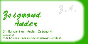 zsigmond ander business card